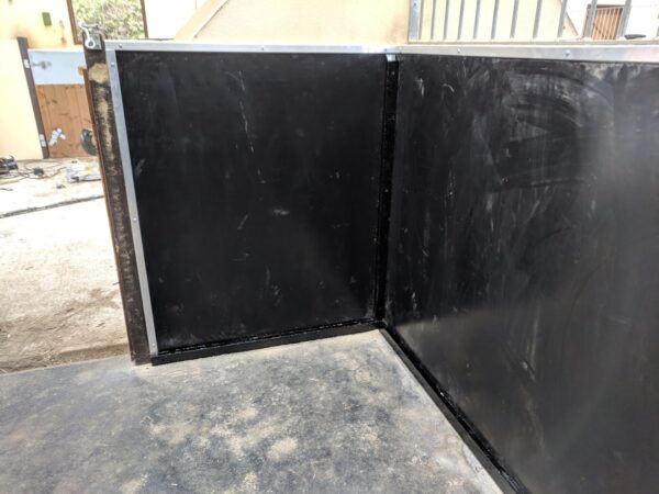 6mm rubber insertion installed onto a wall giving a smooth, washable surface to the stable wall.