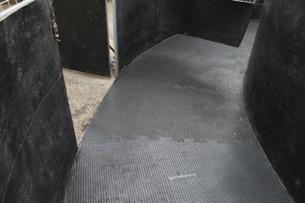 Bespoke 17mm Ascot mats cut and installed into a five foot wide horse walker