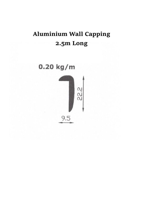 speced drawing showing the demisions of the anti-chew wall capping